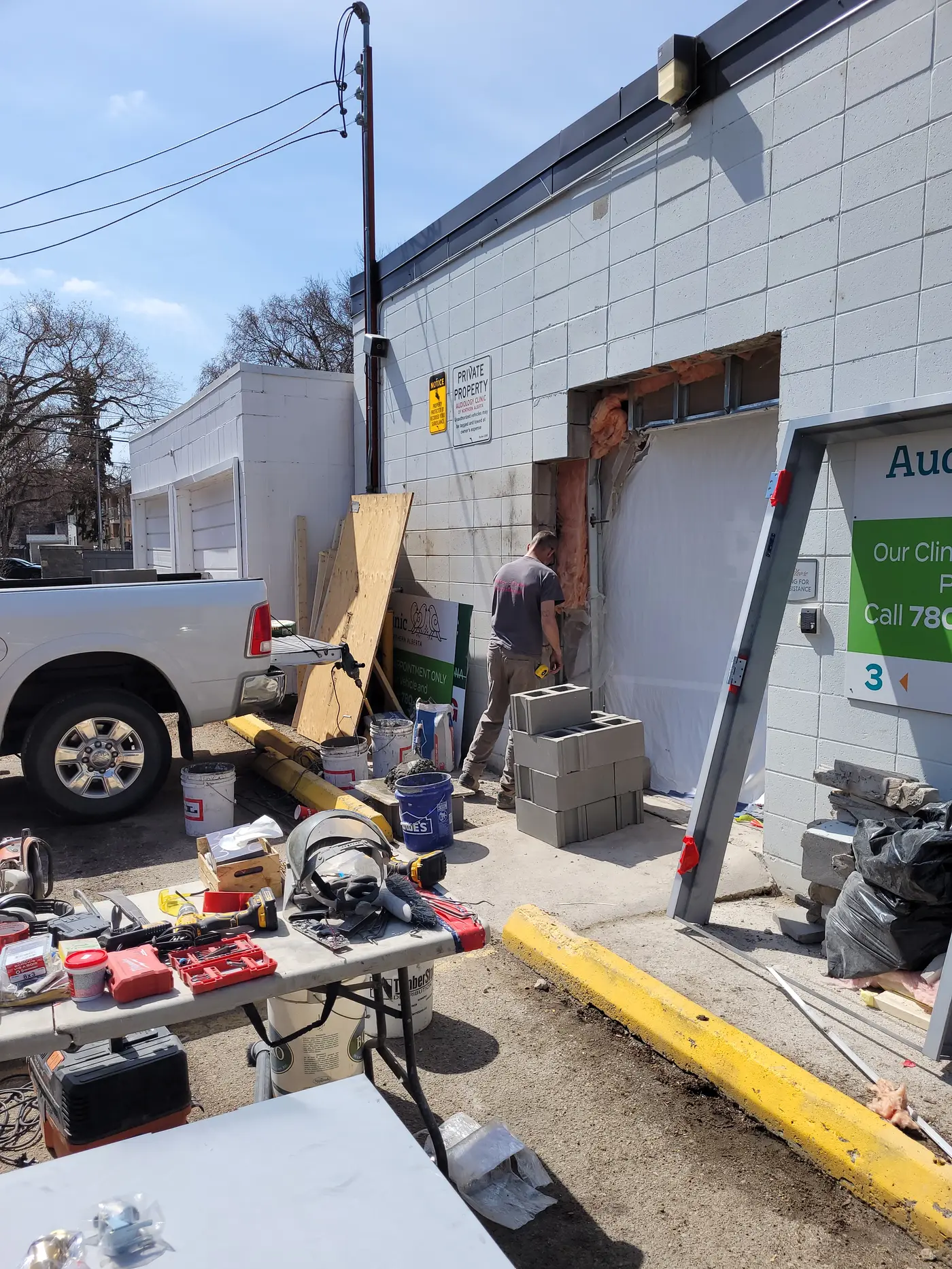 Commercial access repair work area