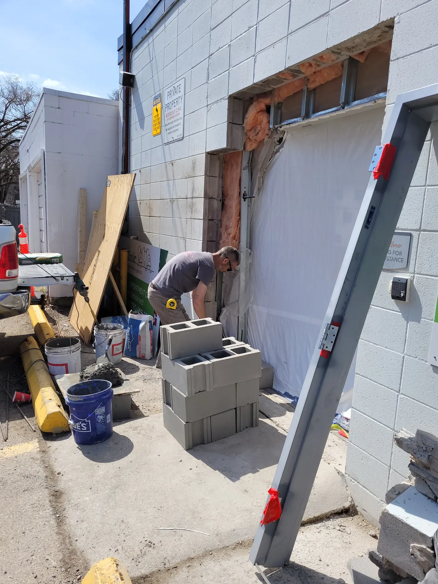 Commercial block wall and access repair work