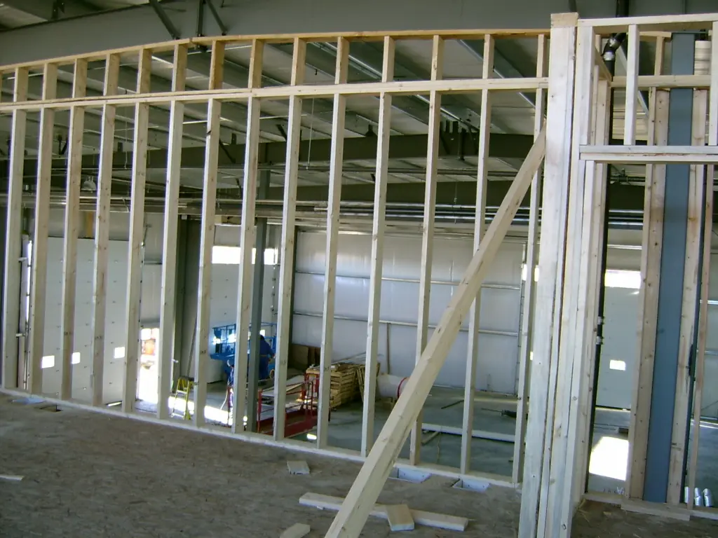 Wood framing during commercial interior buildout