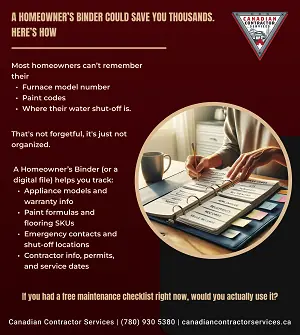 Homeowner binder with checklist